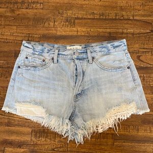 We The Free light wash cut off shorts